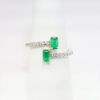 Picture of 14k Two-Tone Gold, Emerald and Diamond Bypass Ring