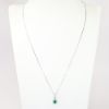 Picture of 14k White Gold, Diamond and Synthetic Oval Cut Emerald Necklace