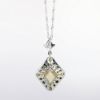 Picture of Vintage Inspired 18k Gold, Platinum, Diamond & Opal Pendant 