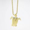 Picture of 14k Yellow Gold Rope Chain Necklace with Sea Turtle Pendant 