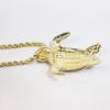 Picture of 14k Yellow Gold Rope Chain Necklace with Sea Turtle Pendant 