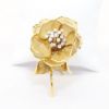 Picture of Vintage French 'en Tremblant' 18k Yellow Gold & Diamond Rose Brooch/Fur Clip