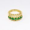 Picture of 14k Yellow Gold & Multi Emerald Ring with Baguette Cut Diamond Accents