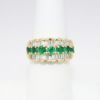 Picture of 14k Yellow Gold & Multi Emerald Ring with Baguette Cut Diamond Accents