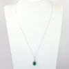 Picture of 14k White Gold & Pear Cut Emerald Necklace with Diamond Accents