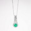 Picture of 14k White Gold, Emerald and Diamond Necklace