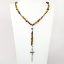 Picture of AXION Men's Tiger's Eye Beaded Necklace with Sterling Silver Sword Pendant & Skull Accent 