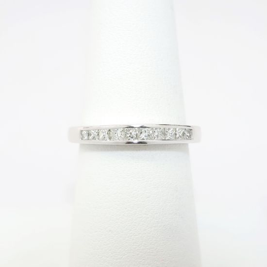 Picture of 14k White Gold & Channel Set Diamond Wedding Band