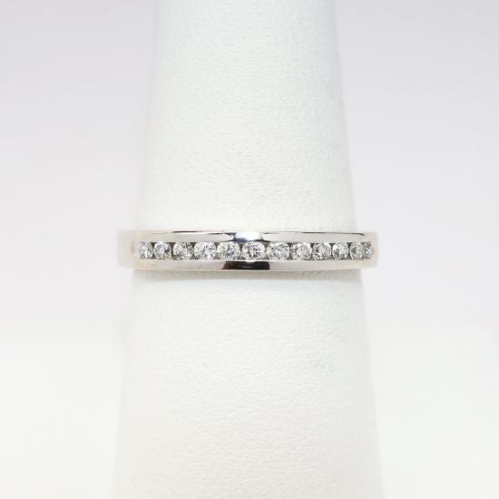 Picture of 14k White Gold & Channel Set Diamond Wedding Band