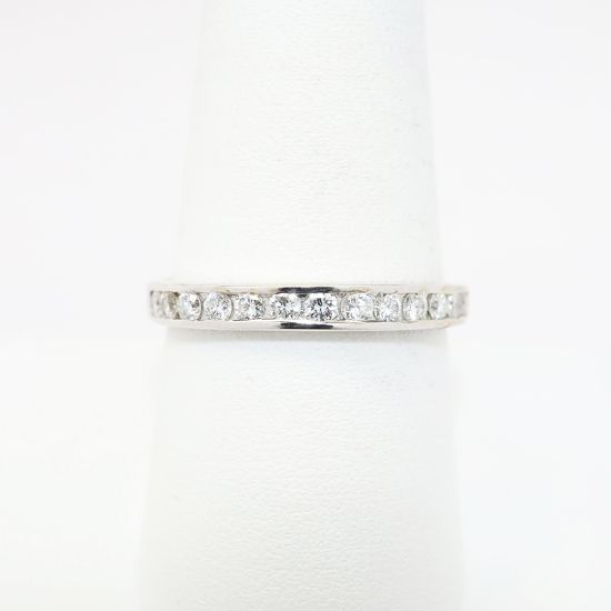 Picture of 14k White Gold & Channel Set Diamond Wedding Band