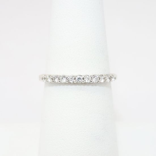 Picture of Classic 14k White Gold & Diamond Wedding Band