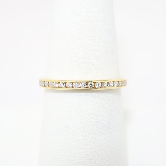 Picture of 14k Yellow Gold & Channel Set Diamond Wedding Band