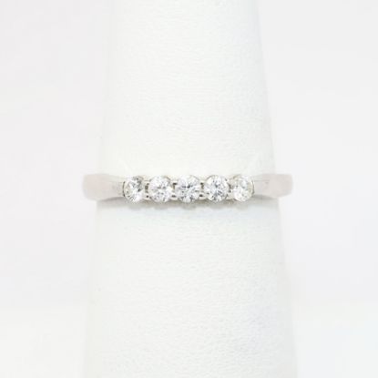 Picture of 14k White Gold & Five Diamond Wedding Band