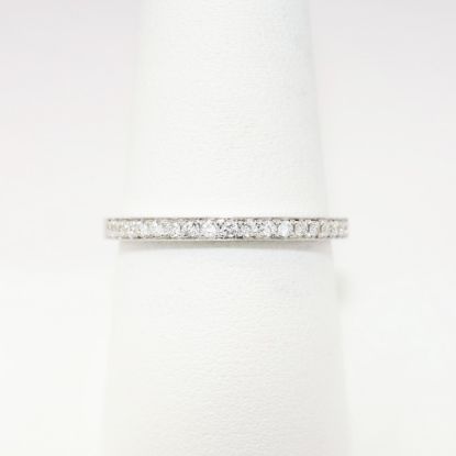 Picture of 18k White Gold & Diamond Wedding Band with Side Mounted Diamond Accents