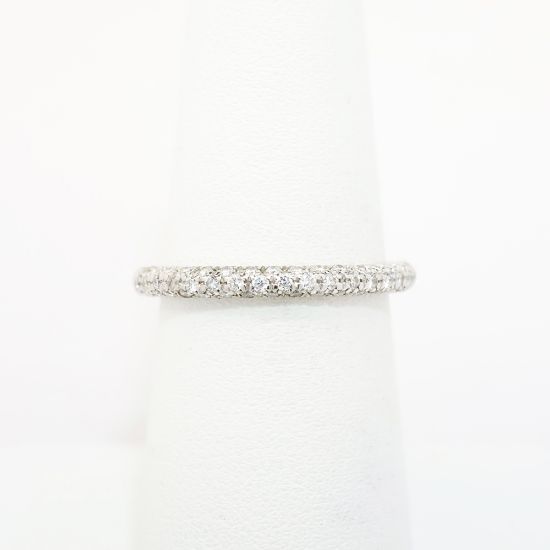 Picture of 14k White Gold & Pavé Set Diamond Wedding Band