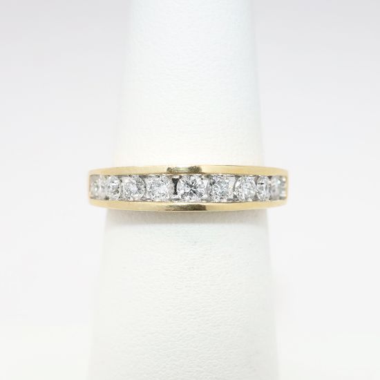 Picture of 14k Yellow Gold & Channel Set Diamond Wedding Band