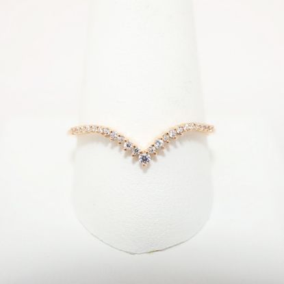 Picture of 14k Rose Gold & Diamond Chevron Ring