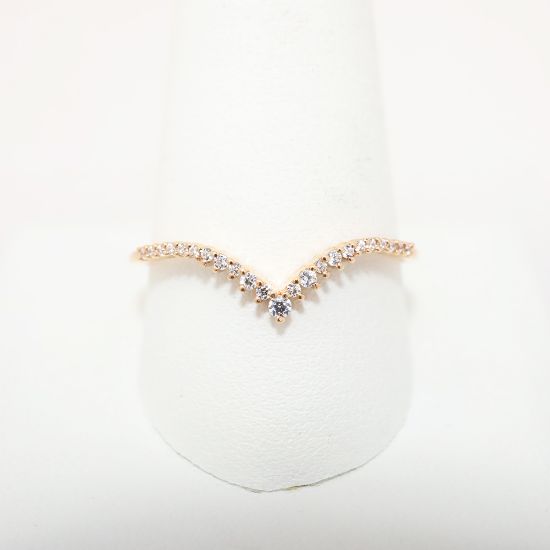 Picture of 14k Rose Gold & Diamond Chevron Ring