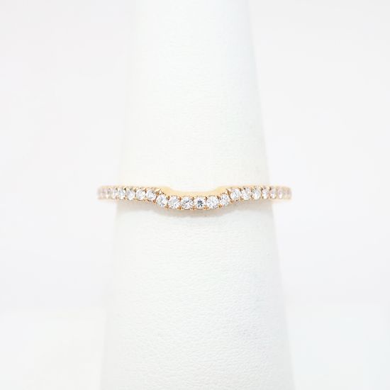 Picture of 14k Yellow Gold & Diamond Contoured Wedding Band