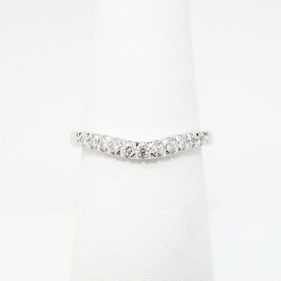 Picture of 14k White Gold & Diamond Contoured Wedding Band