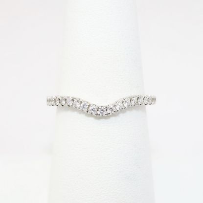 Picture of 14k White Gold & Diamond Contoured Wedding Band