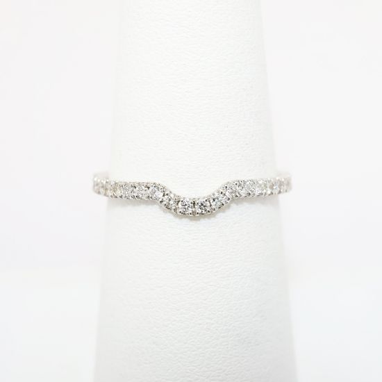 Picture of 14k White Gold & Diamond Contoured Wedding Band