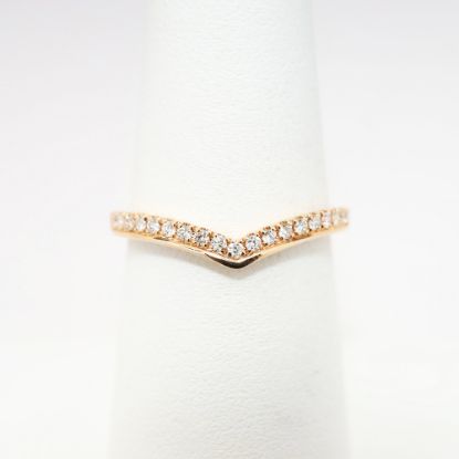 Picture of 14k Rose Gold & Diamond Chevron Contoured Wedding Band gold