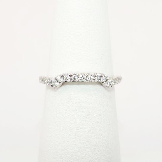 Picture of 14k White Gold & Diamond Contoured Wedding Band