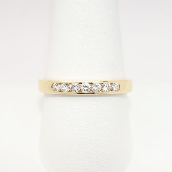 Picture of Modern 14k Yellow Gold & Channel Set Diamond Wedding Band