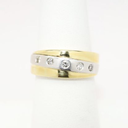 Picture of 18k Two-Tone Gold & Burnish Set Diamond Ring