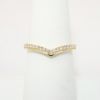 Picture of 14k Yellow Gold & Diamond Chevron Contoured Wedding Band