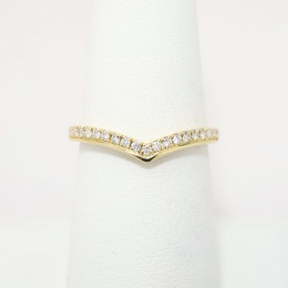 Picture of 14k Yellow Gold & Diamond Chevron Contoured Wedding Band