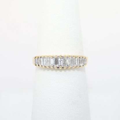 Picture of 14k Yellow Gold & Baguette Cut Diamond Wedding Band