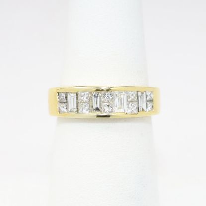 Picture of 18k Yellow Gold, Square & Baguette Cut Diamond Ring