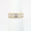 Picture of 14k Yellow Gold & Channel Set Square Cut Diamond Ring with Round Single Cut Diamond Edges