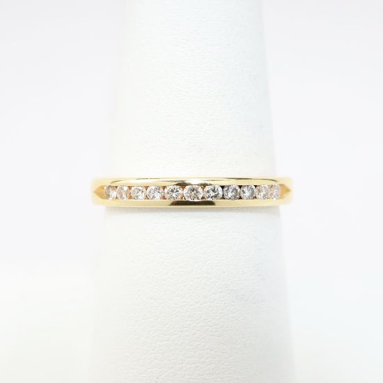 Picture of Traditional 14k Yellow Gold & Channel Set Diamond Wedding Band