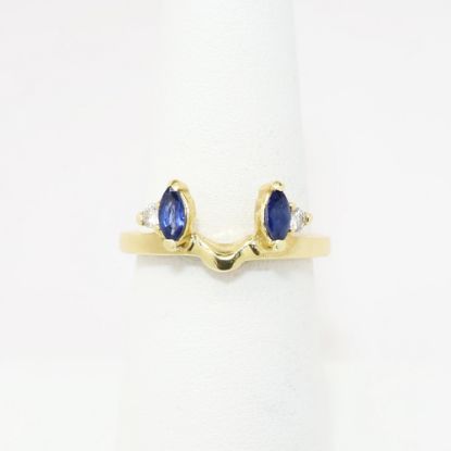 Picture of 14k Yellow Gold, Blue Sapphire & Diamond Ring Enhancer