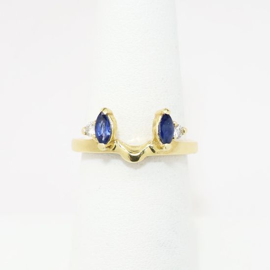 Picture of 14k Yellow Gold, Blue Sapphire & Diamond Ring Enhancer