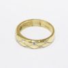 Picture of 14k Yellow Gold & Burnish Set Diamond Wedding Band with Crosshatched Detailing