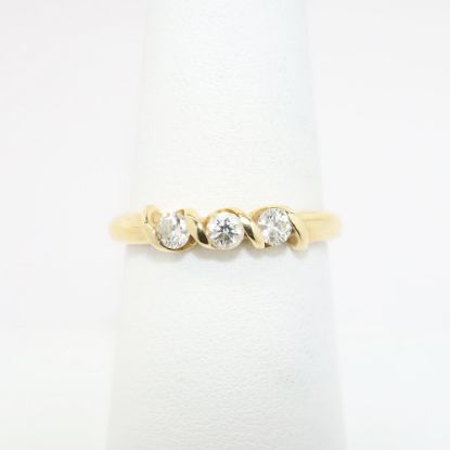 Picture of 14k Yellow Gold & Three Diamond Wedding Band