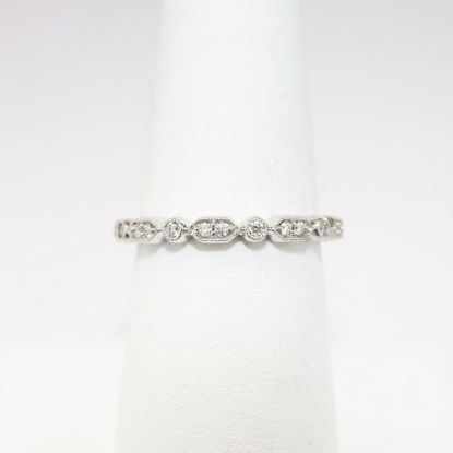 Picture of Vintage Inspired 14k White Gold & Diamond Wedding Band