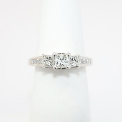 Picture of 14k White Gold & Triple Square Brilliant Cut Diamond Ring