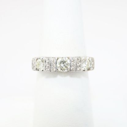 Picture of 14k White Gold & 1.00 Diamond Triple Stone Wedding Band