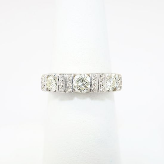 Picture of 14k White Gold & 1.00 Diamond Triple Stone Wedding Band