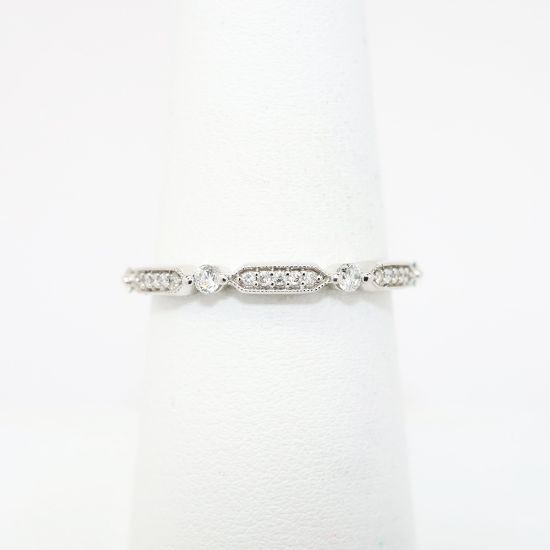 Picture of Vintage Inspired 14k White Gold & Diamond Wedding Band