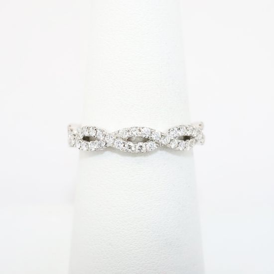 Picture of 18k White Gold & Diamond Woven Wedding Band