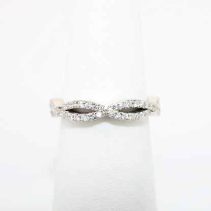 Picture of 14k White Gold & Diamond Twisted Wedding Band