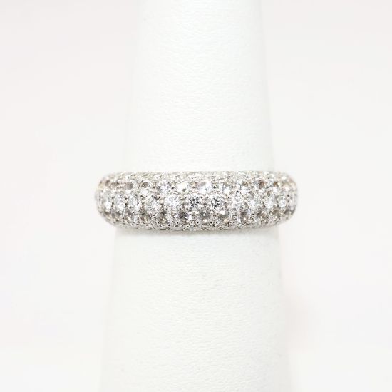 Picture of Domed 14k White Gold & Pavé Set Diamond Ring