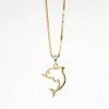 Picture of 14k Yellow Gold & Diamond Dolphin Pendant Necklace