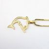 Picture of 14k Yellow Gold & Diamond Dolphin Pendant Necklace